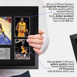 HWC Trading A3 FR Kobe Bryant Gift Signed Large Framed A3 Printed Autograph Los Angeles Lakers Gifts Photo Display - Image 4