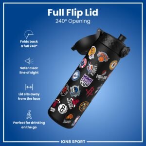 Ion8 NBA Multi Teams Sports Water Bottle, Leak Proof, 500 ml/18 oz - Image 4