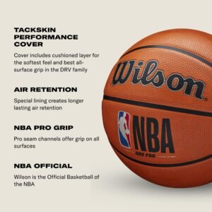 Wilson NBA DRV Pro Basketball, Brown, Size 7 - Image 4