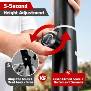 Yohood Basketball Hoop Outdoor, Portable Basketball Hoop and Stand with Wheels, 3.3-10ft Adjustable Height Goal Syste Basketball Stand for Kids Youth and Adults - Image 4